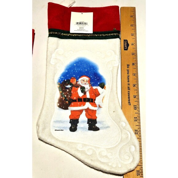 VTG 90s Santas Best Stocking Felt Christmas Santa Claus Frosty Snowman NWT NOS - Picture 4 of 4